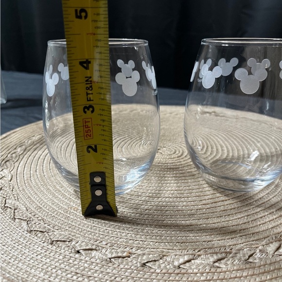 Disney Mouse Ears etched Stemless Wineglasses - Picture 3 of 5